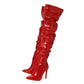 Women High Heel Winter  Patent Leather Boots