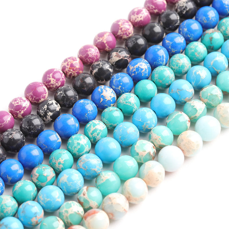 Natural DIY  Loose Round Beads Imperial Stone  Beads