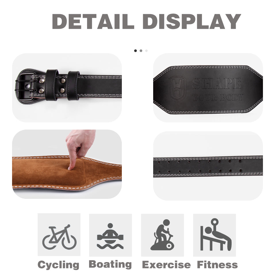Men and Women Gym Fitness Cowhide Fitness Belt For  Weight Lifting Squat and Dumbbell Training