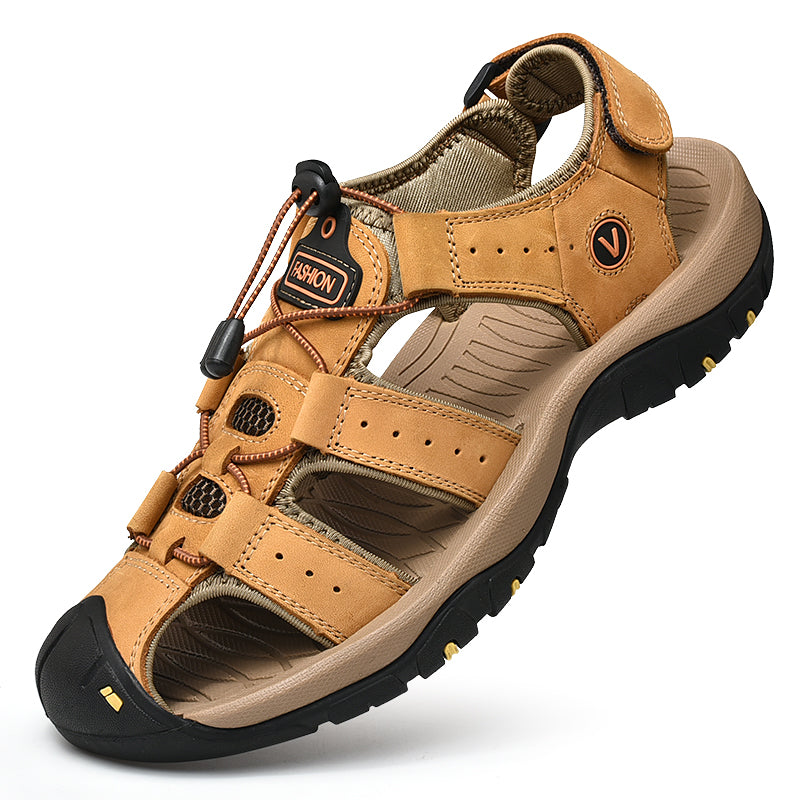 Men's Sandal Leather Slippers Outdoor Sports Casual Shoes