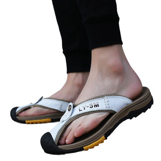 Men Cow Leather Slippers  Sandals