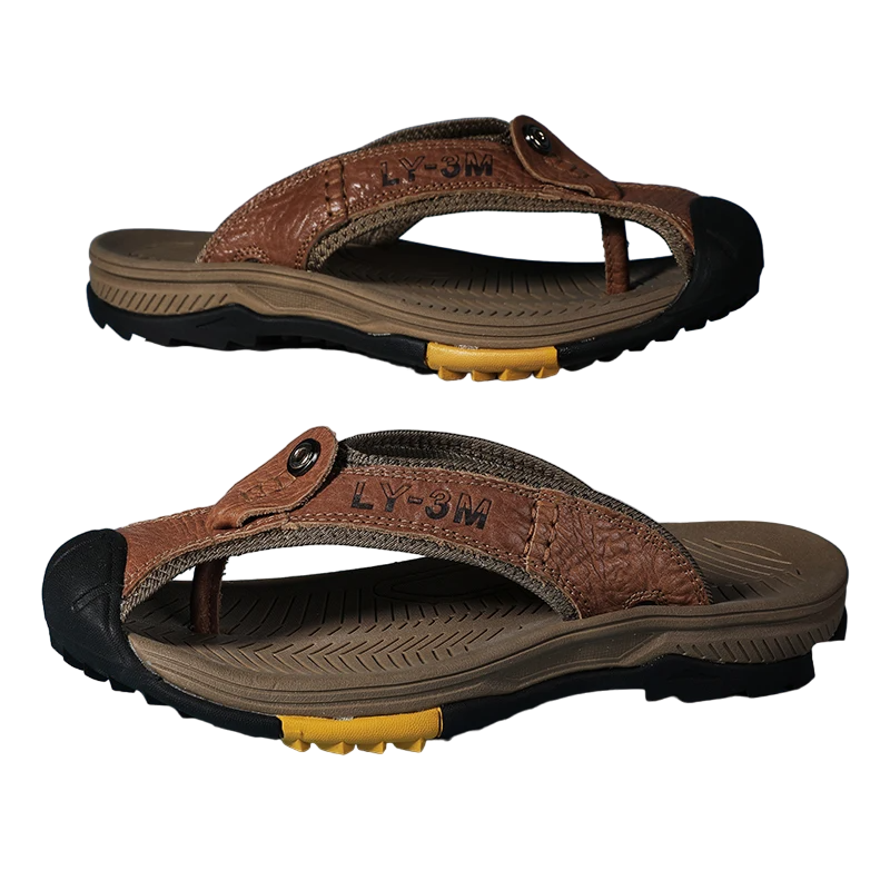Men Cow Leather Slippers  Sandals
