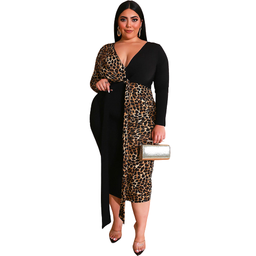 Leopard Printed Bodycon Women Dress