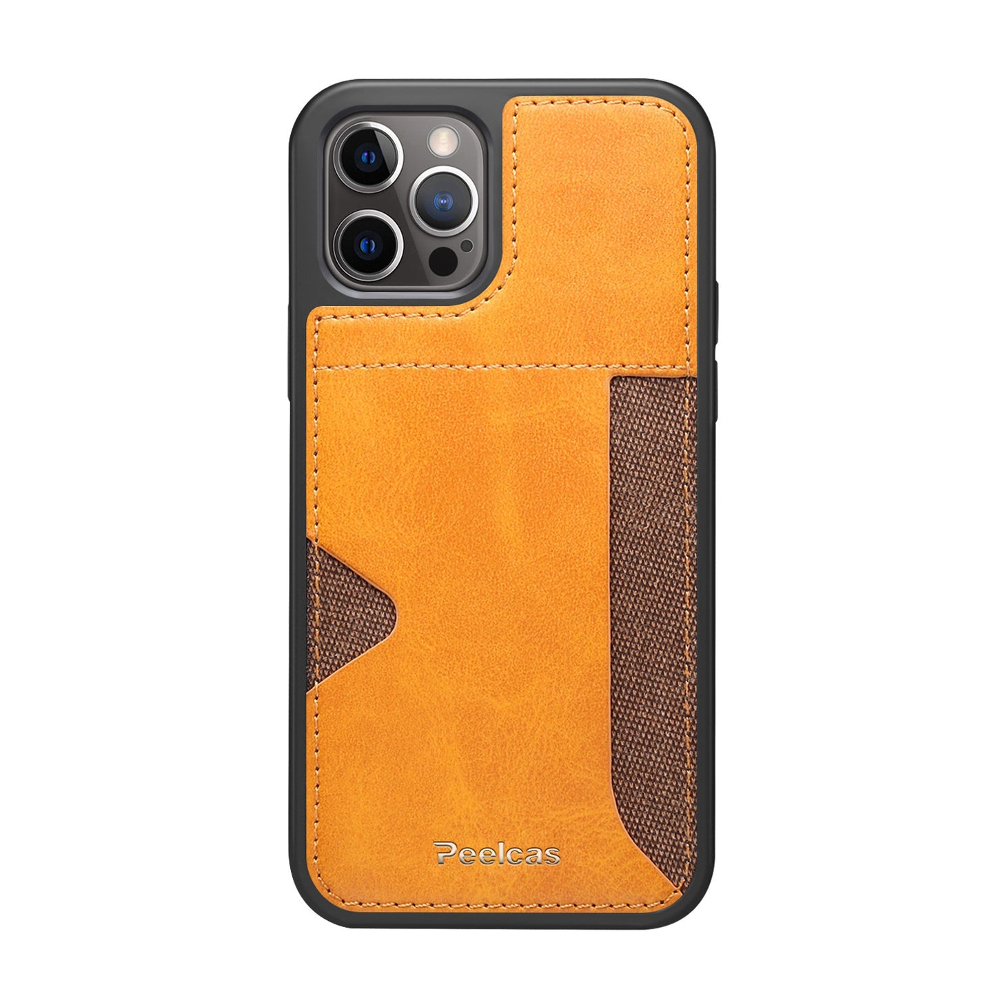 Black & yellow Leather Card Phone Case